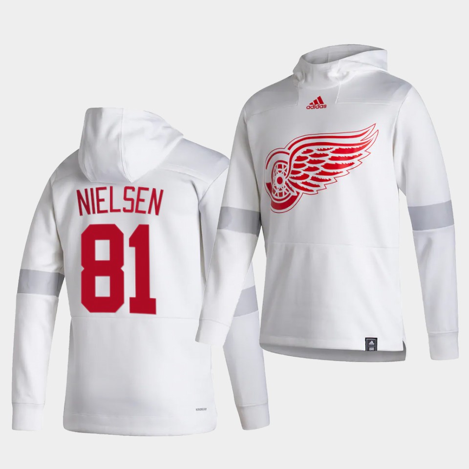 Men Detroit Red Wings #81 Nielsen White NHL 2021 Adidas Pullover Hoodie Jersey->detroit red wings->NHL Jersey